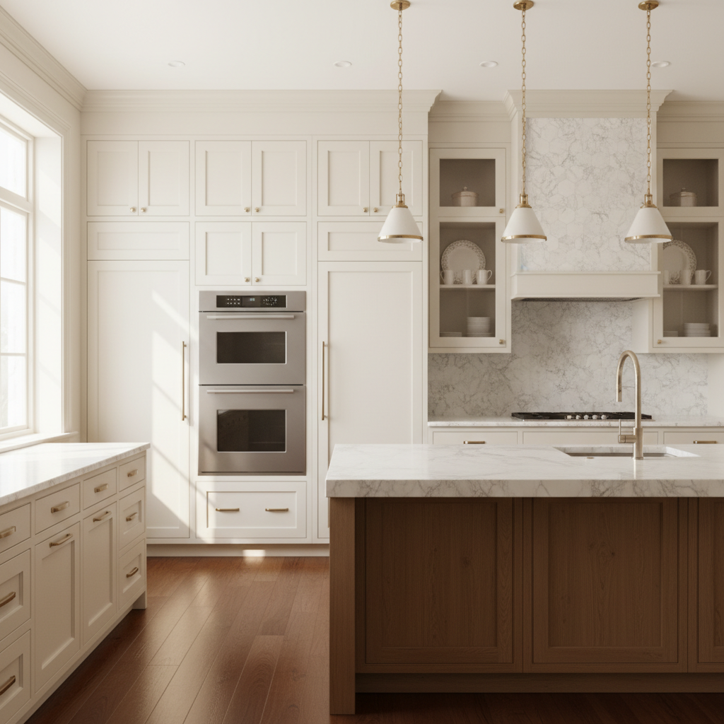 Premium San Diego kitchen with integrated GE appliances